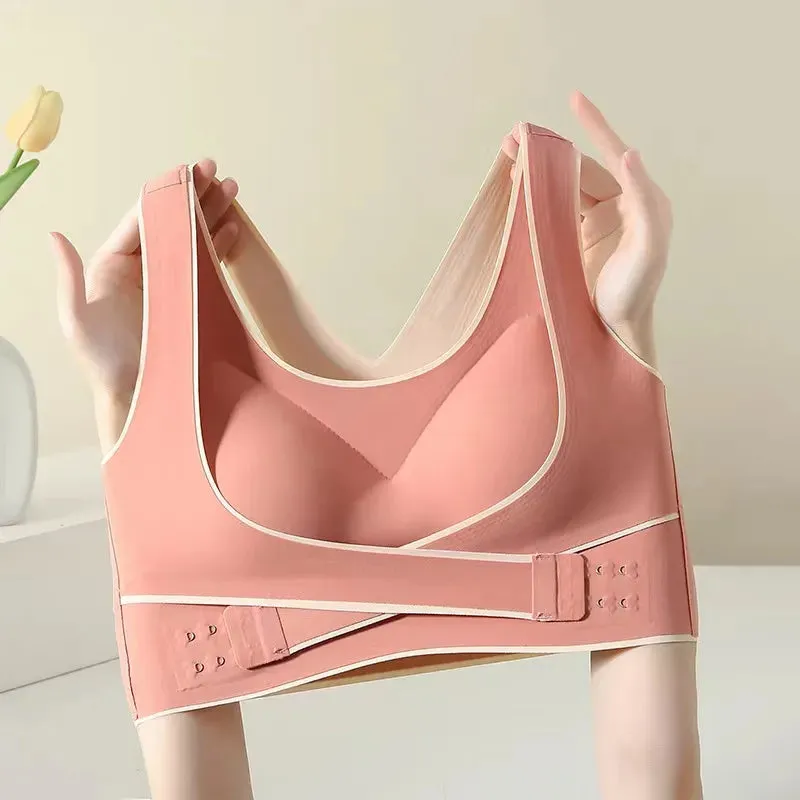 Front Buckle Seamless Sports Bra - Large Size Women's Underwear - Beautiful Back Design