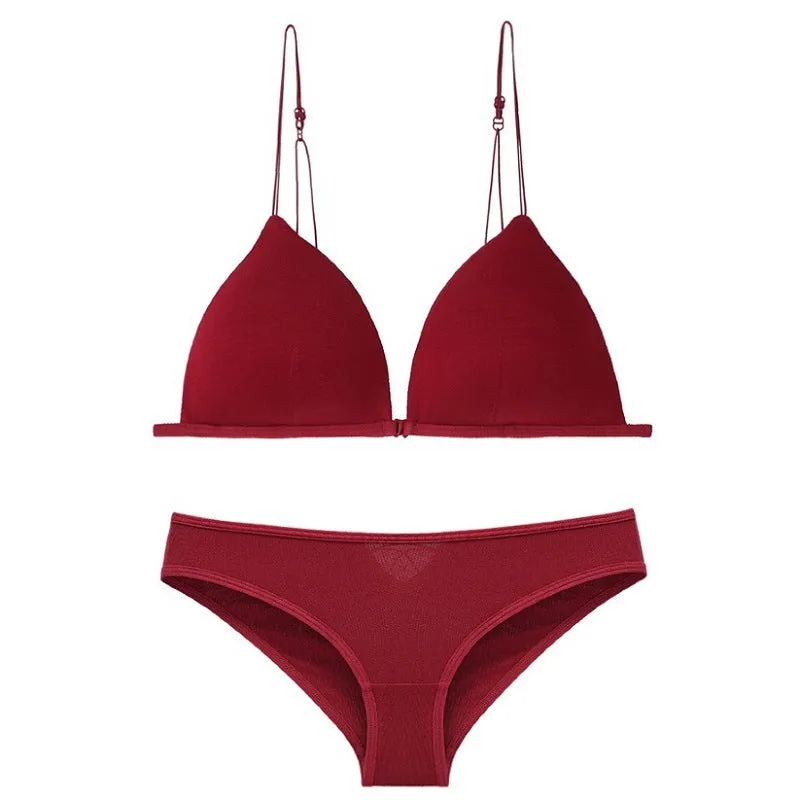 Front Buckle Triangle Bra and Bikini Underwear