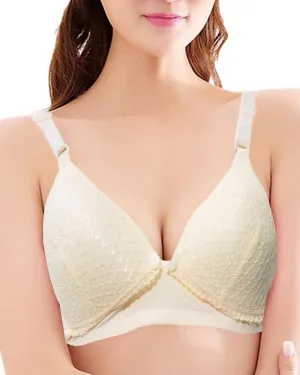 Front Open Bra With Button - Soft Padded  Non wired Bra -