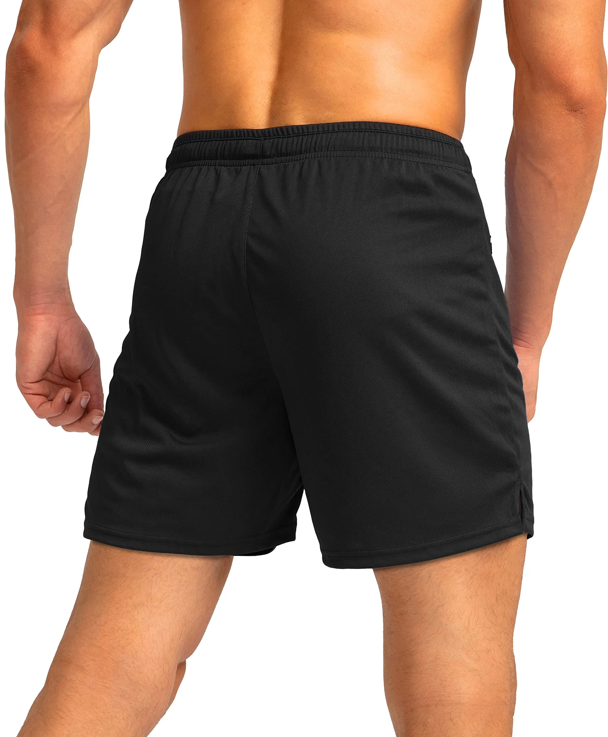 G Gradual Men's Running Shorts with Zipper Pockets Quick Dry Gym Athletic Workout 5" Shorts for Men (Black)