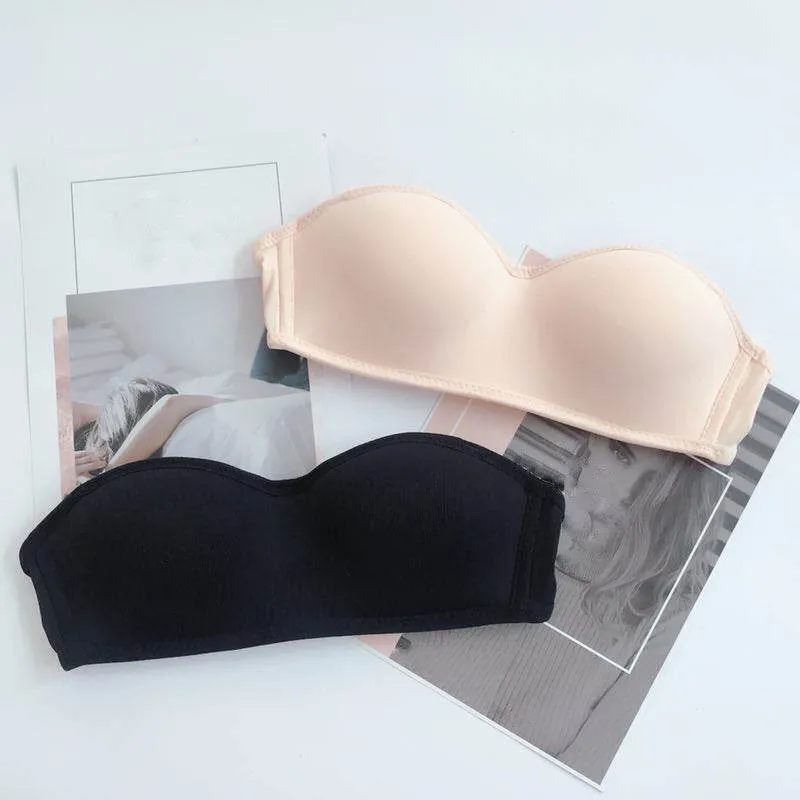 Gathered non-slip lingerie bra