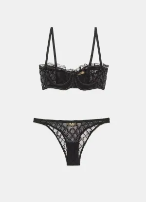 GG Embroidered Tulle Lingerie Set