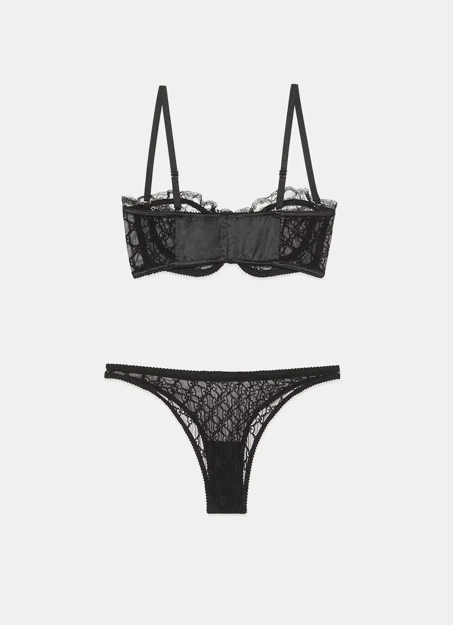 GG Embroidered Tulle Lingerie Set