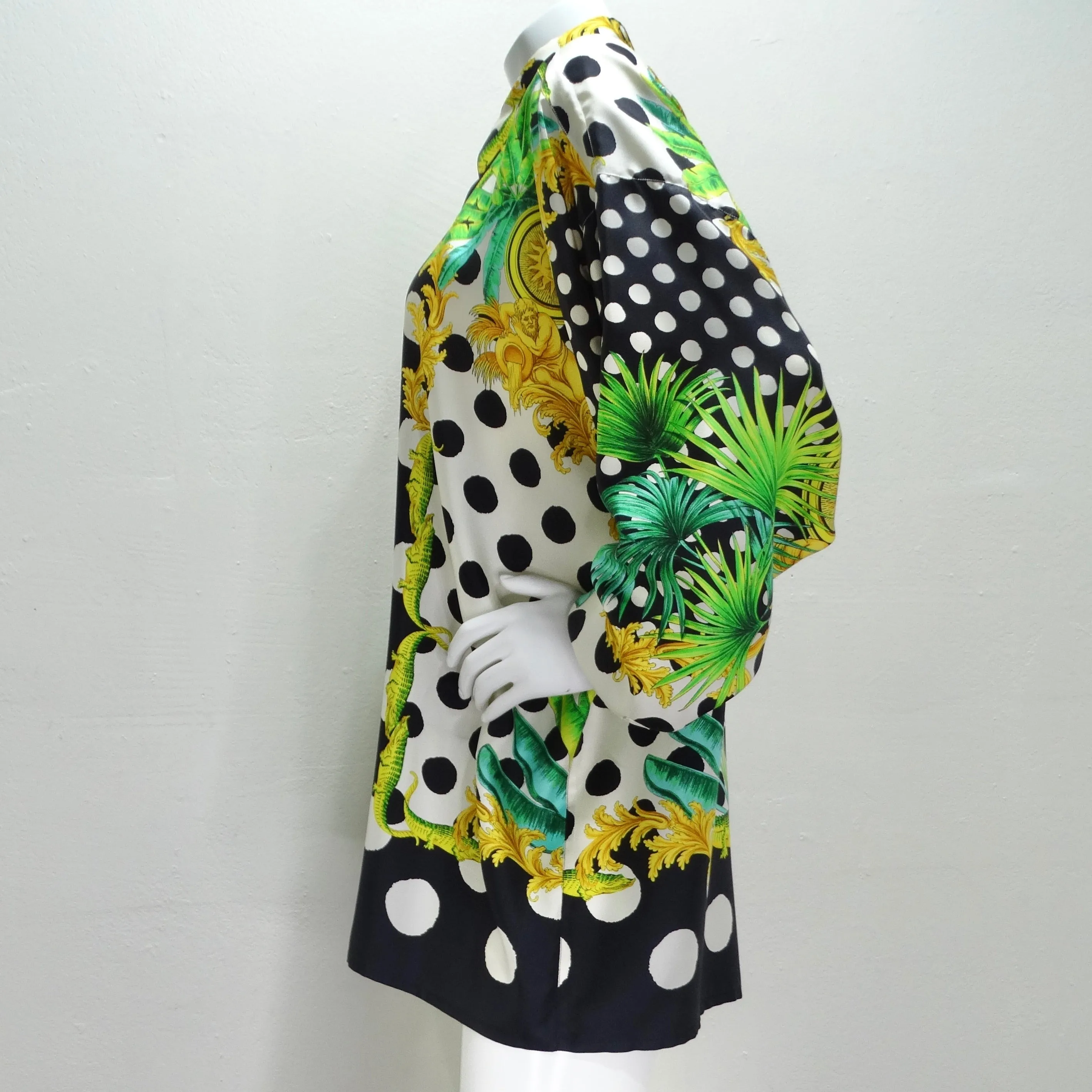Gianni Versace 1990s Miami Collection Silk Printed Shirt