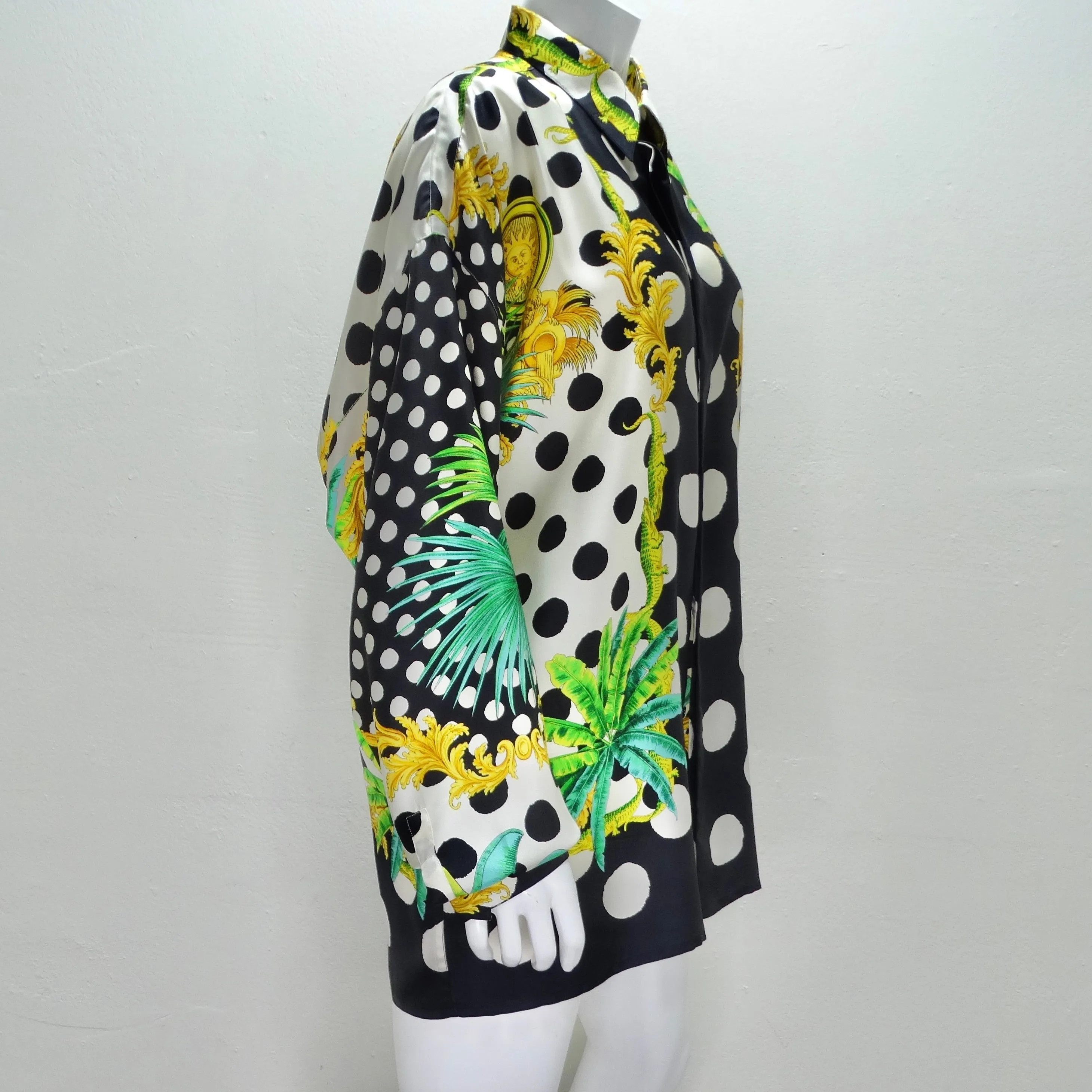 Gianni Versace 1990s Miami Collection Silk Printed Shirt