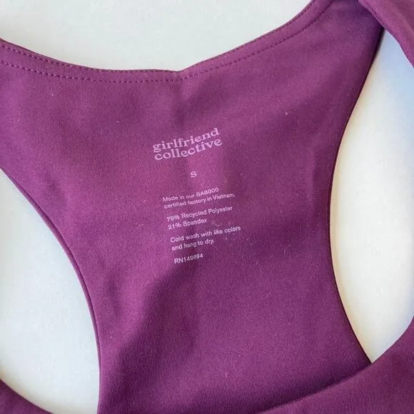 Girlfriend Collective NEW Paloma Racerback Bra - Plum Purple - Small