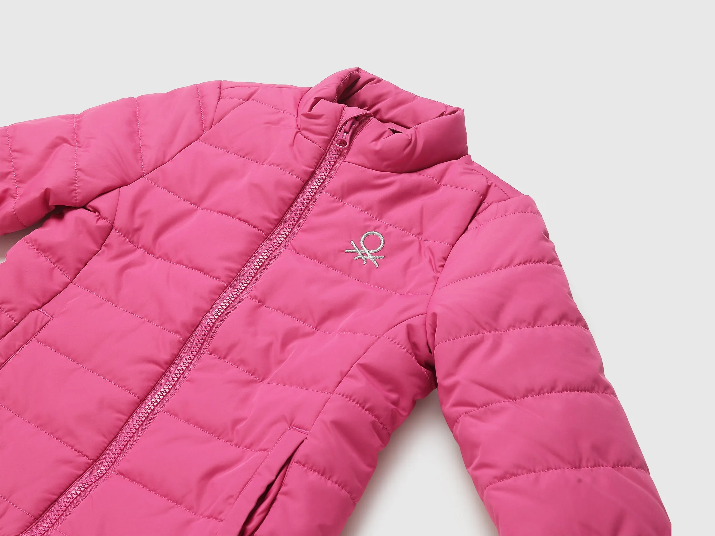 Girls Quilted High Neck Jacket