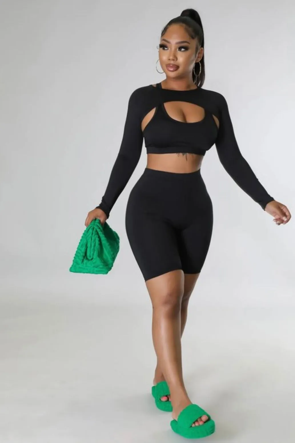 Go For It High Waist Tummy Control 3pc Athleisure Set