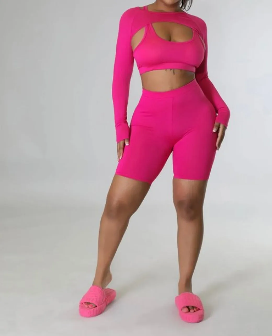 Go For It High Waist Tummy Control 3pc Athleisure Set