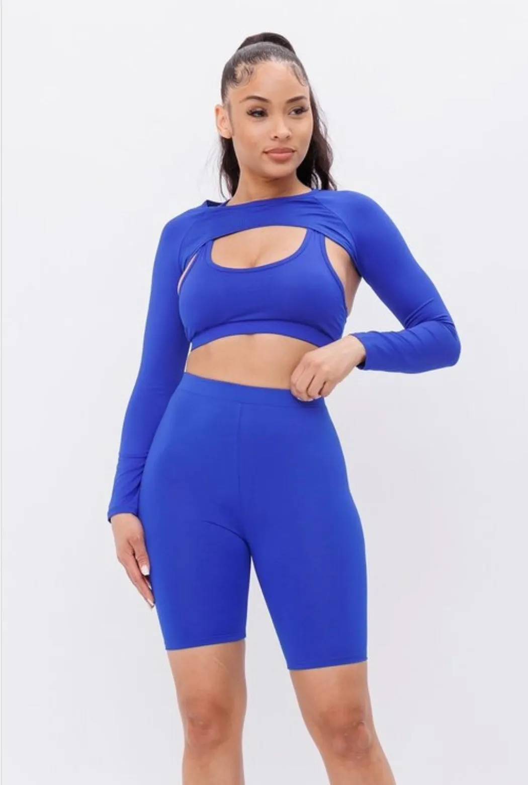 Go For It High Waist Tummy Control 3pc Athleisure Set