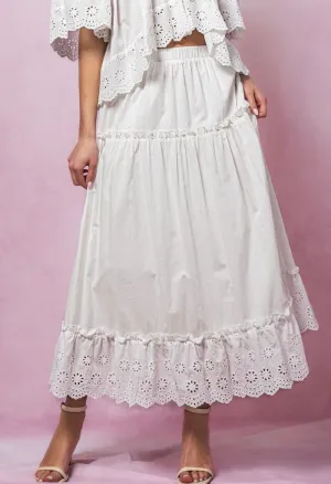 Golden Hour Midi Skirt-White