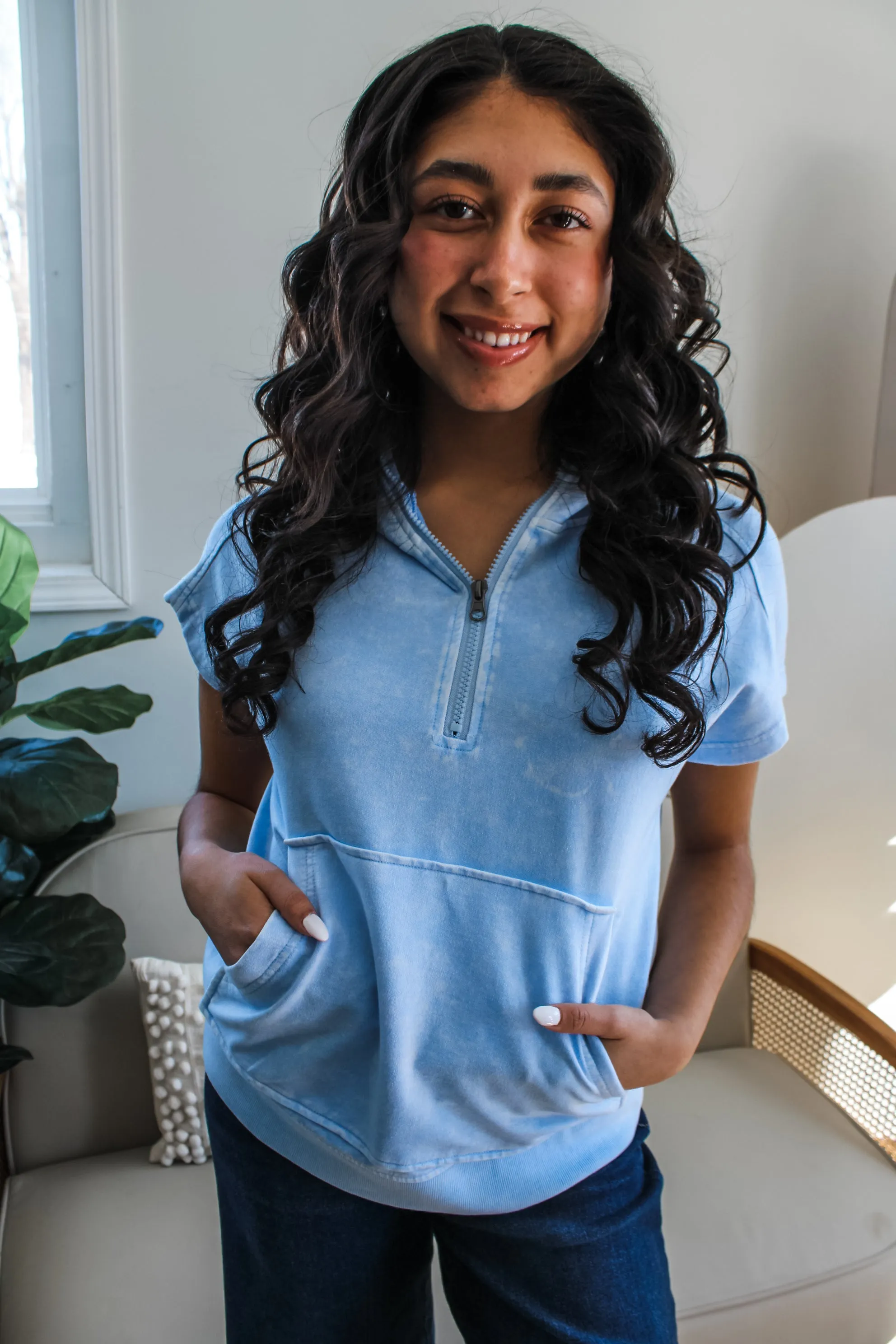 Good Days Ahead Half Zip • Mineral Blue