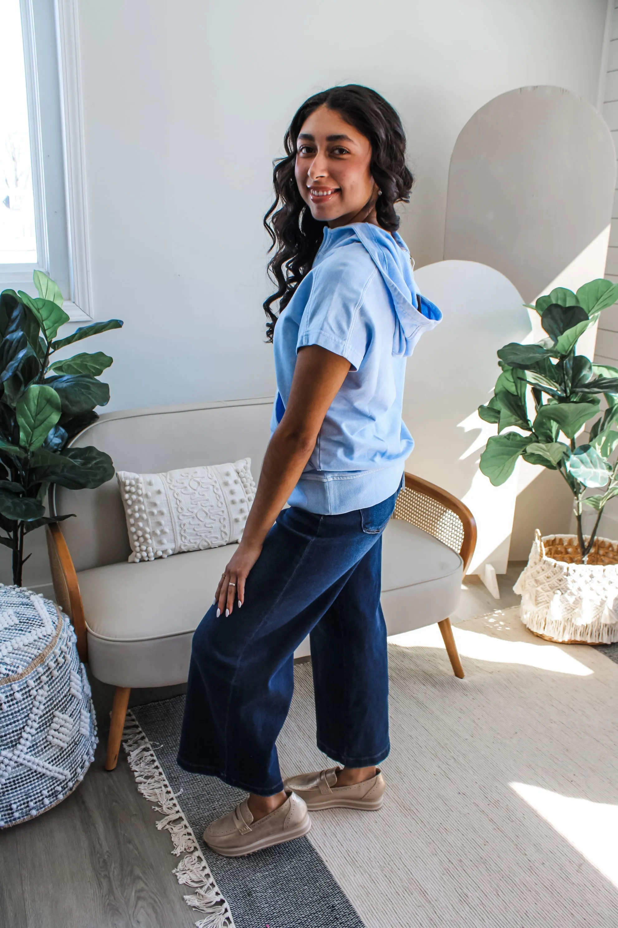 Good Days Ahead Half Zip • Mineral Blue