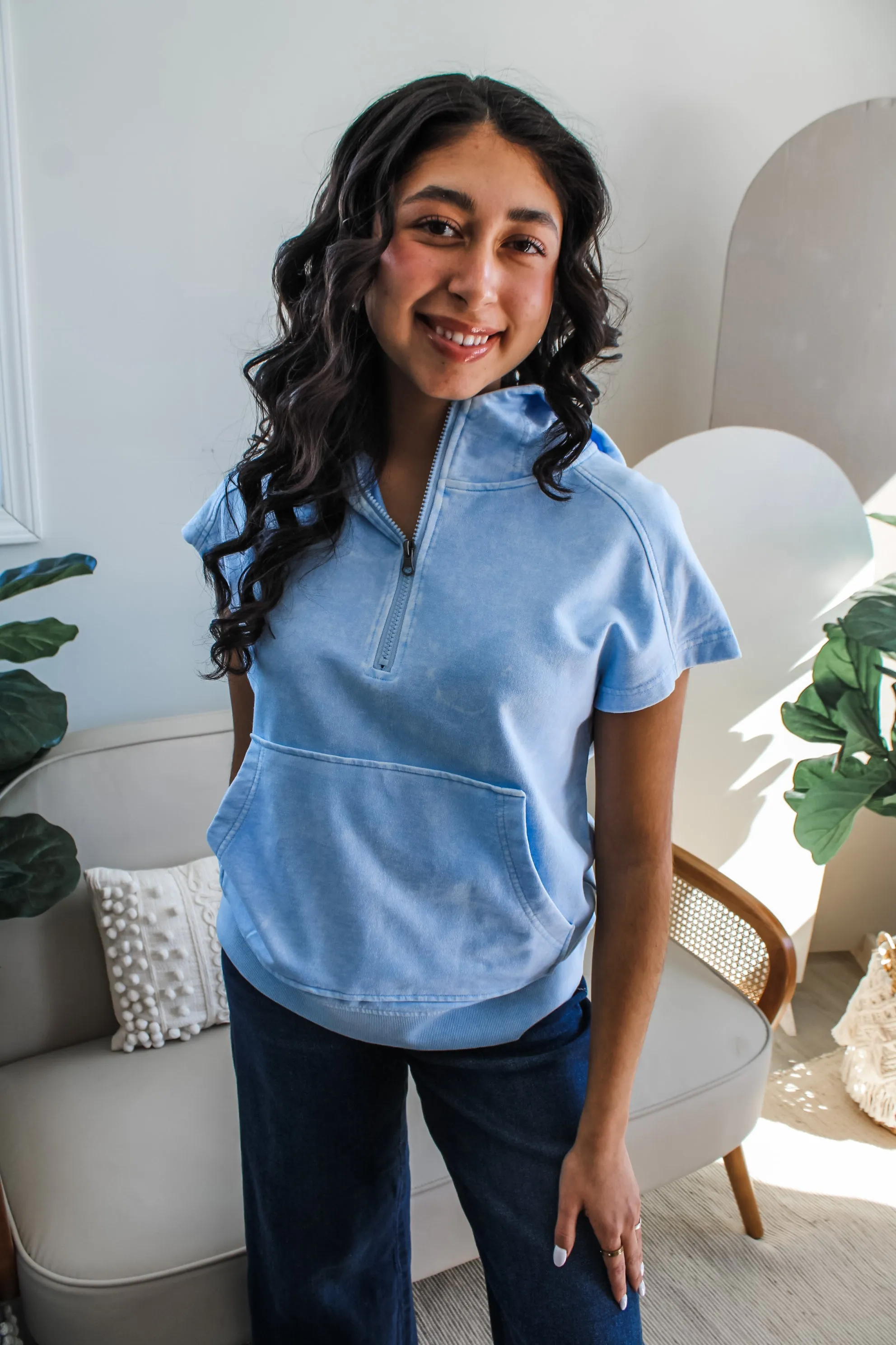 Good Days Ahead Half Zip • Mineral Blue