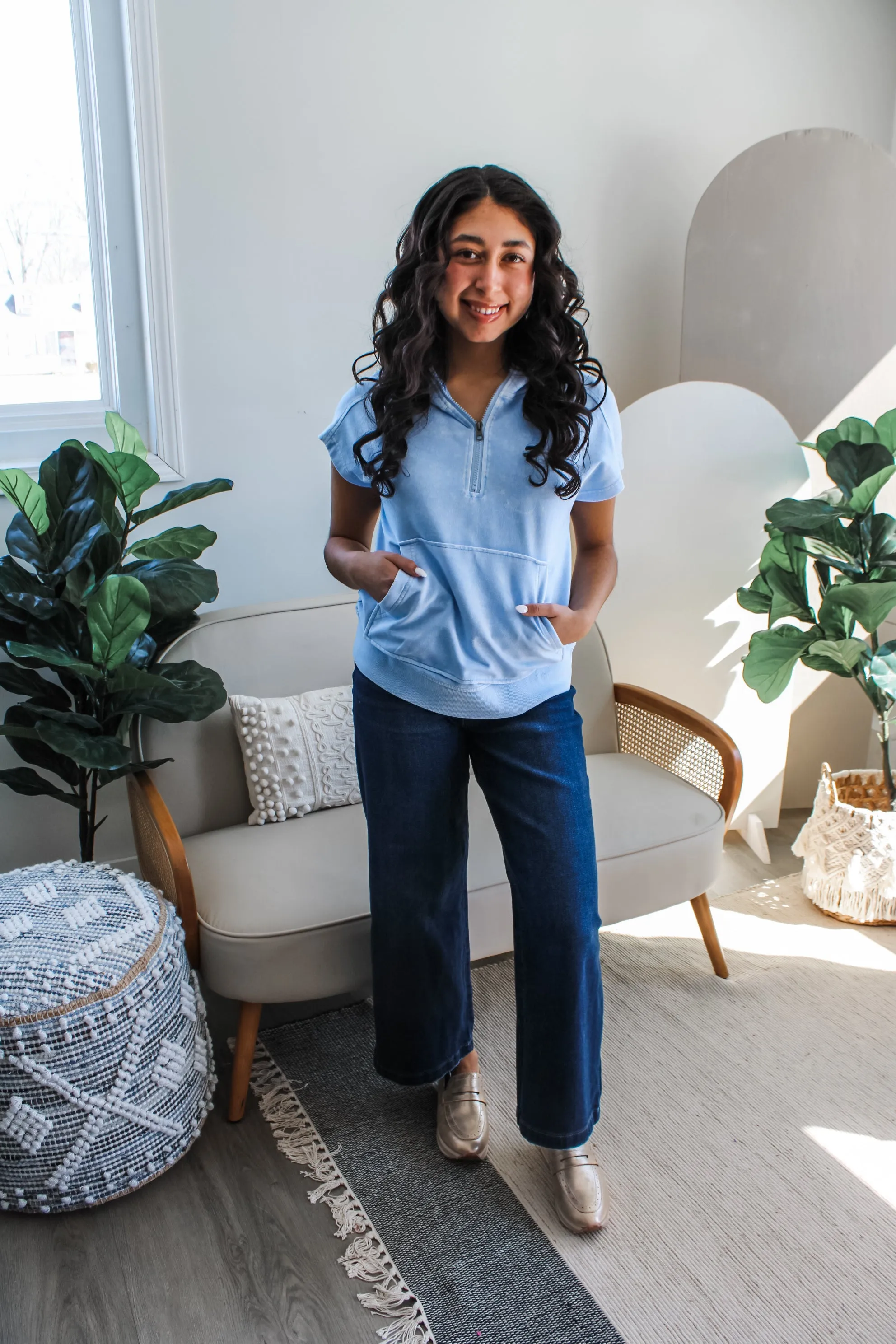 Good Days Ahead Half Zip • Mineral Blue