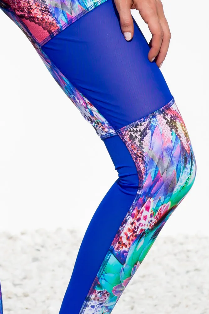 GORGEOUS CHAOS - Elastic Band Sports Bra & Mesh Cut Out Legging • Multicolor