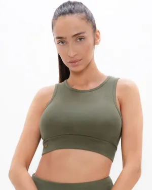 Green Open Back Bra Top