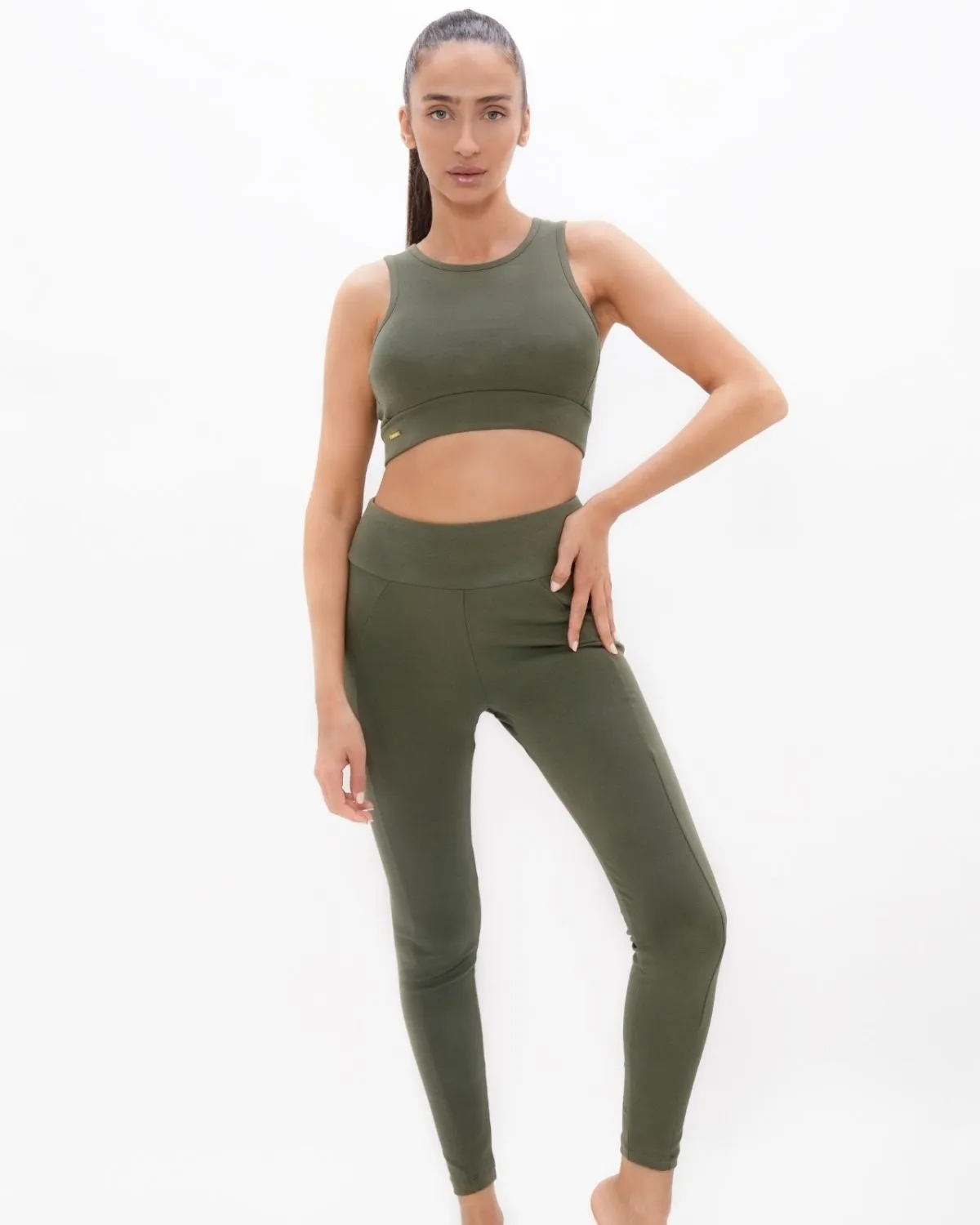 Green Open Back Bra Top