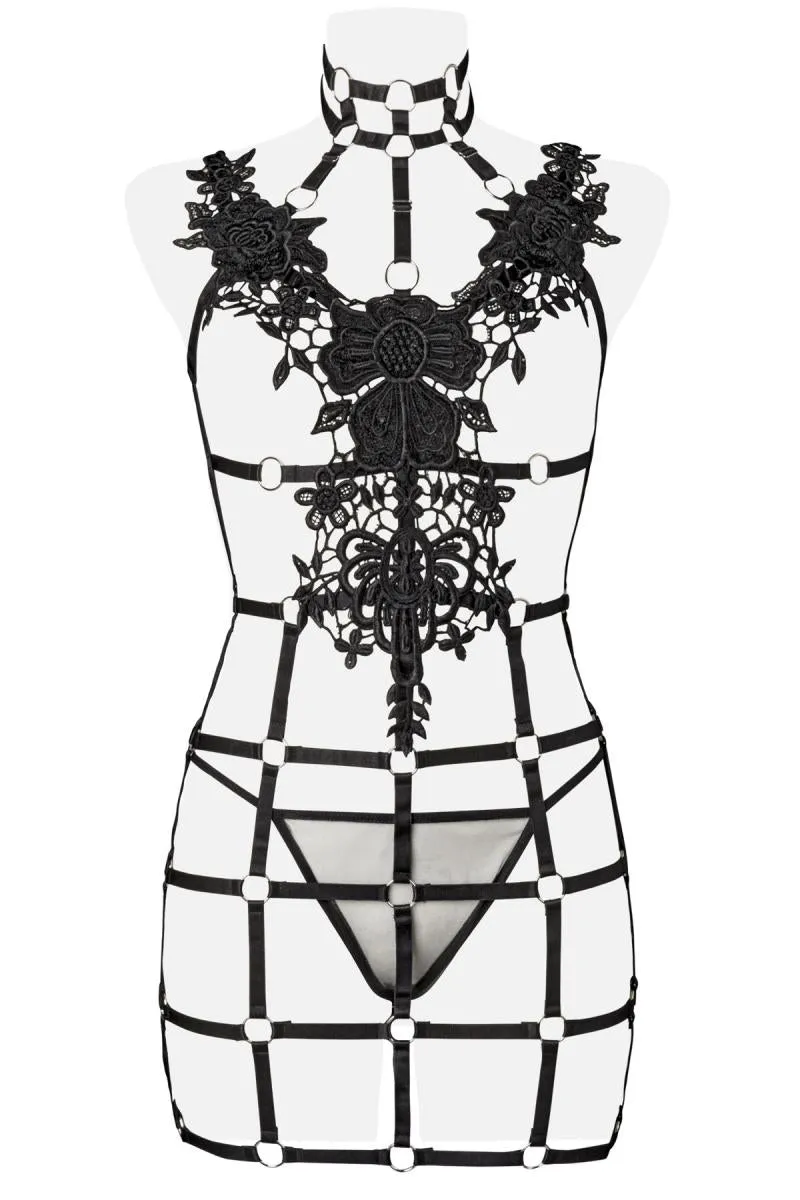 Grey Velvet 2-piece Harness Set (XS/S)
