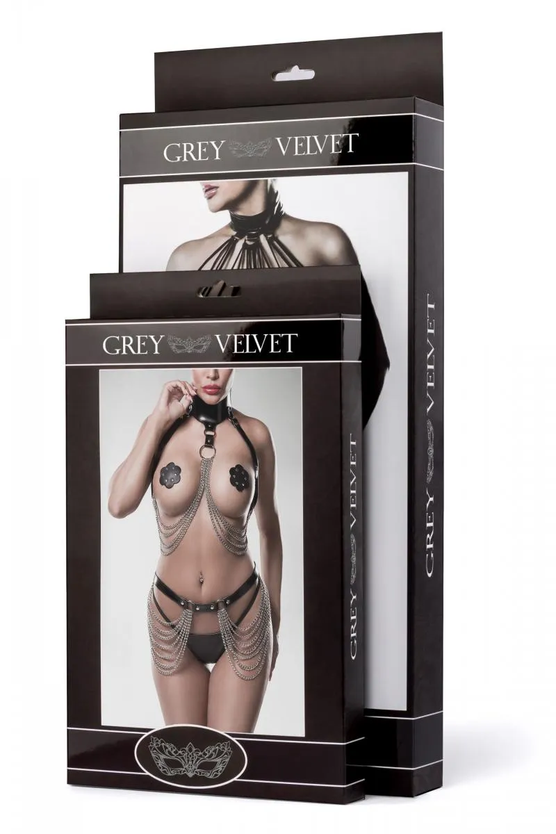 Grey Velvet Chain Set