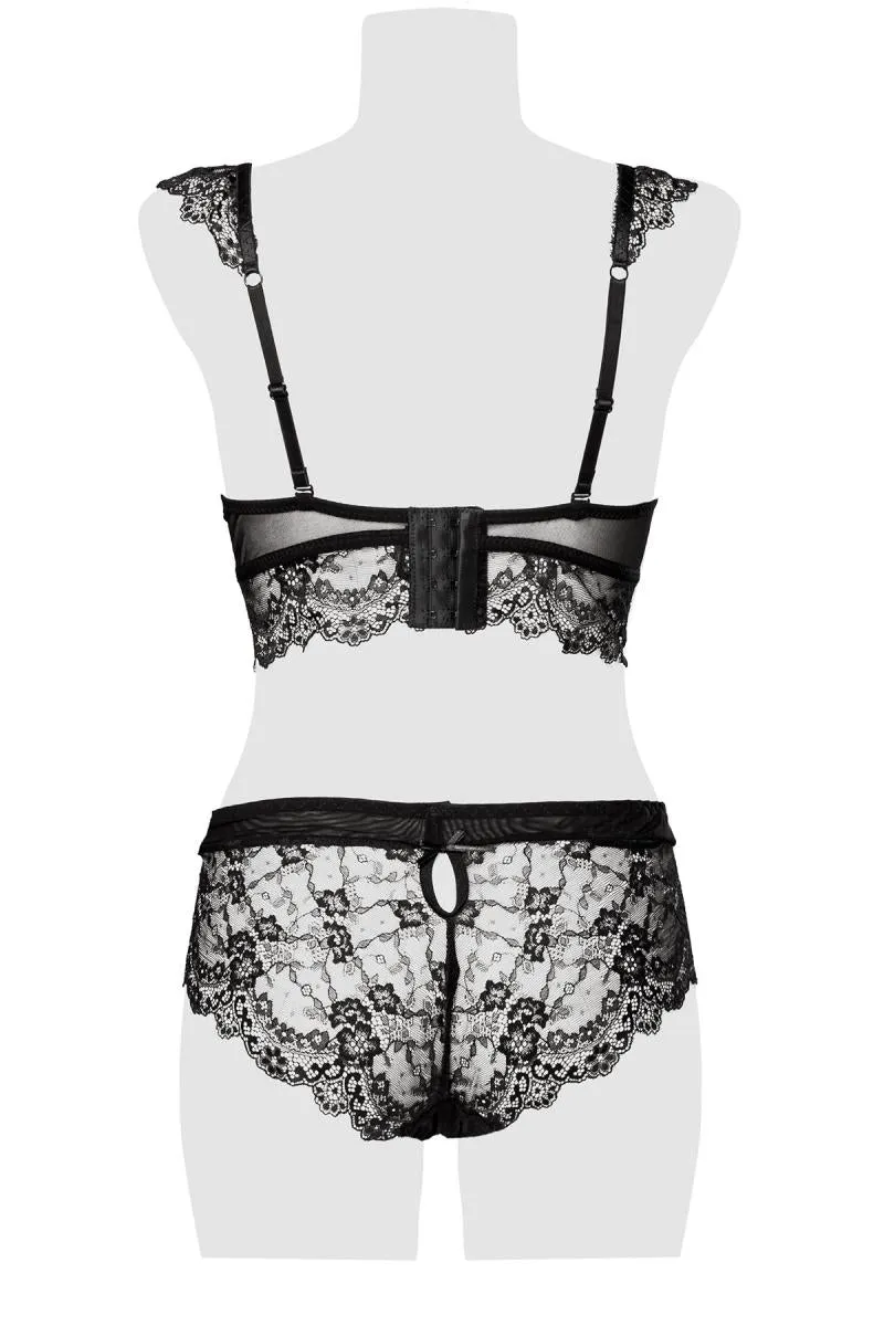 Grey Velvet Lingerie Set