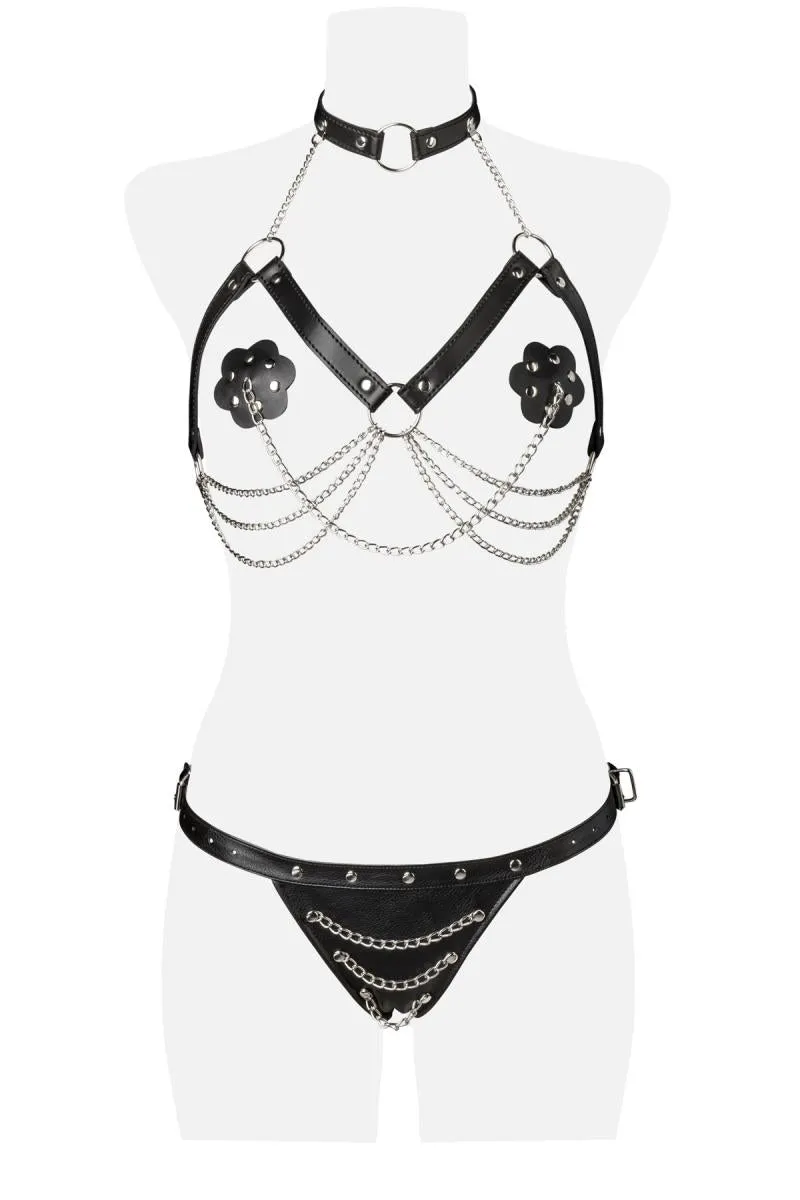 Grey Velvet Three-Part Erotic Set