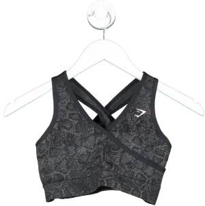 gymshark Black Adapt Animal Seamless Sports Bra UK S