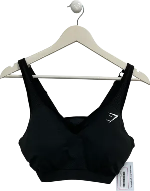 gymshark Black Vital 2.0 V Neck Sports Bra UK XL