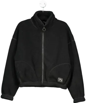 gymshark Black Zip Up Fleece Jacket UK M