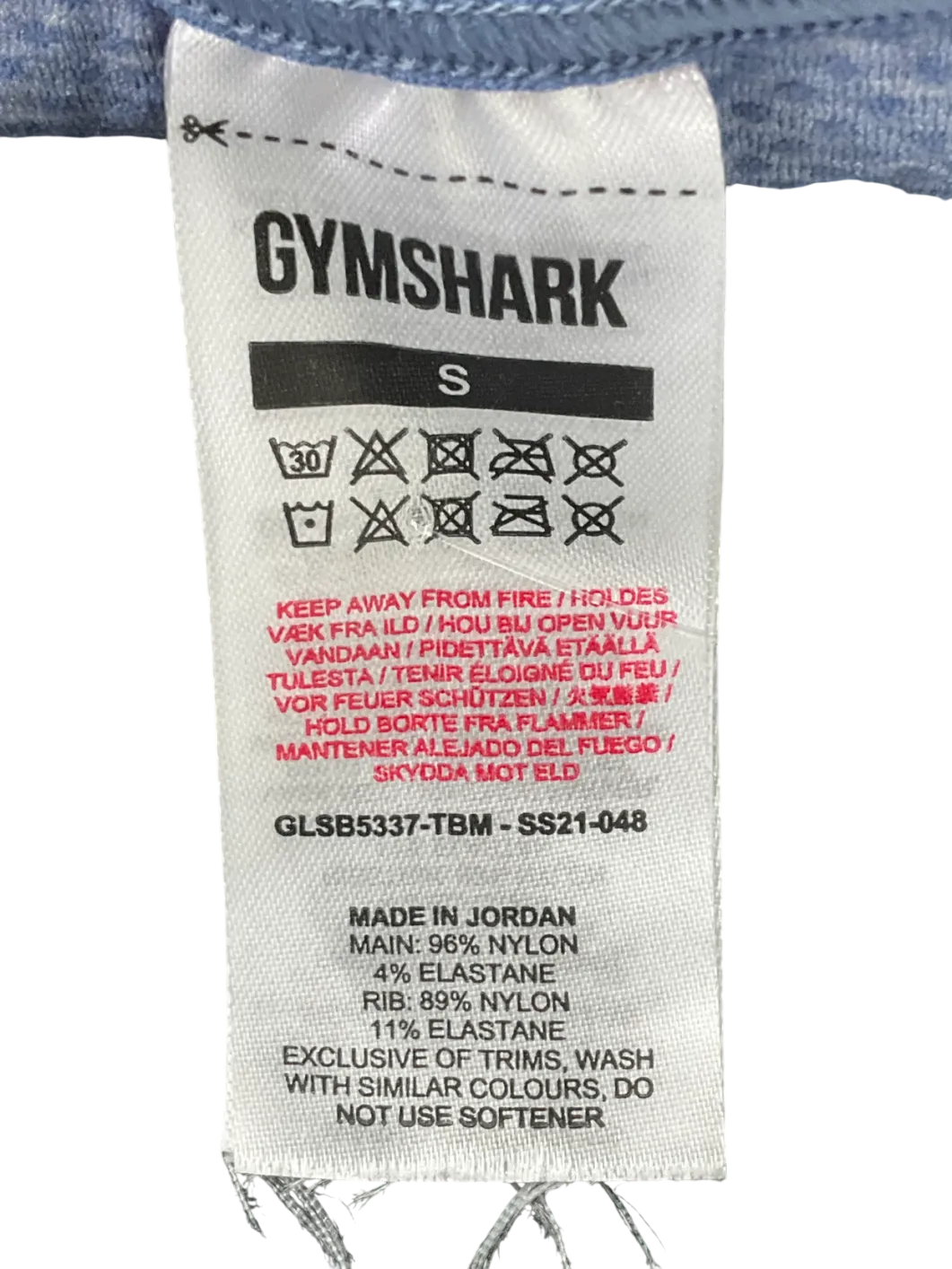 gymshark Blue Vital Seamless Sports Bra 2.0 UK S