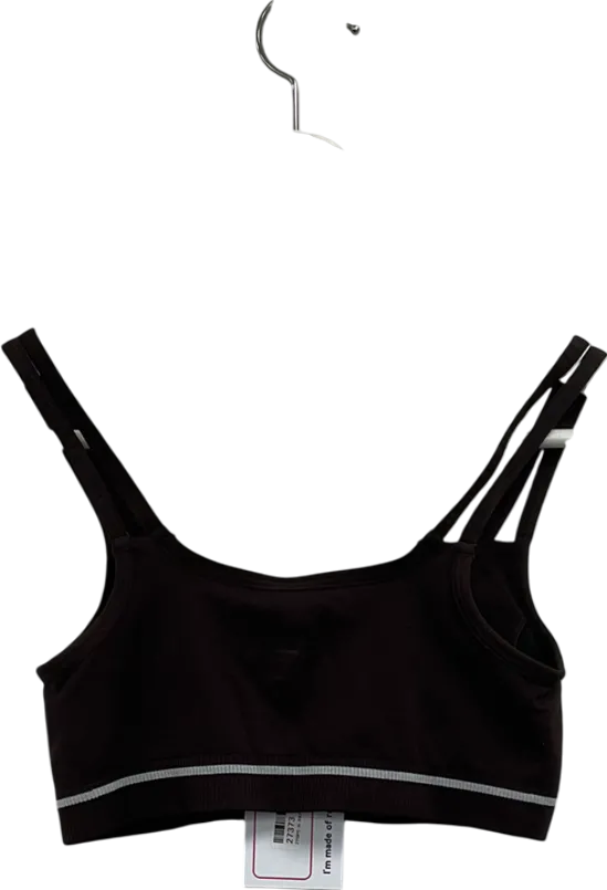 gymshark Brown Contrast Seamless Sports Bra UK S