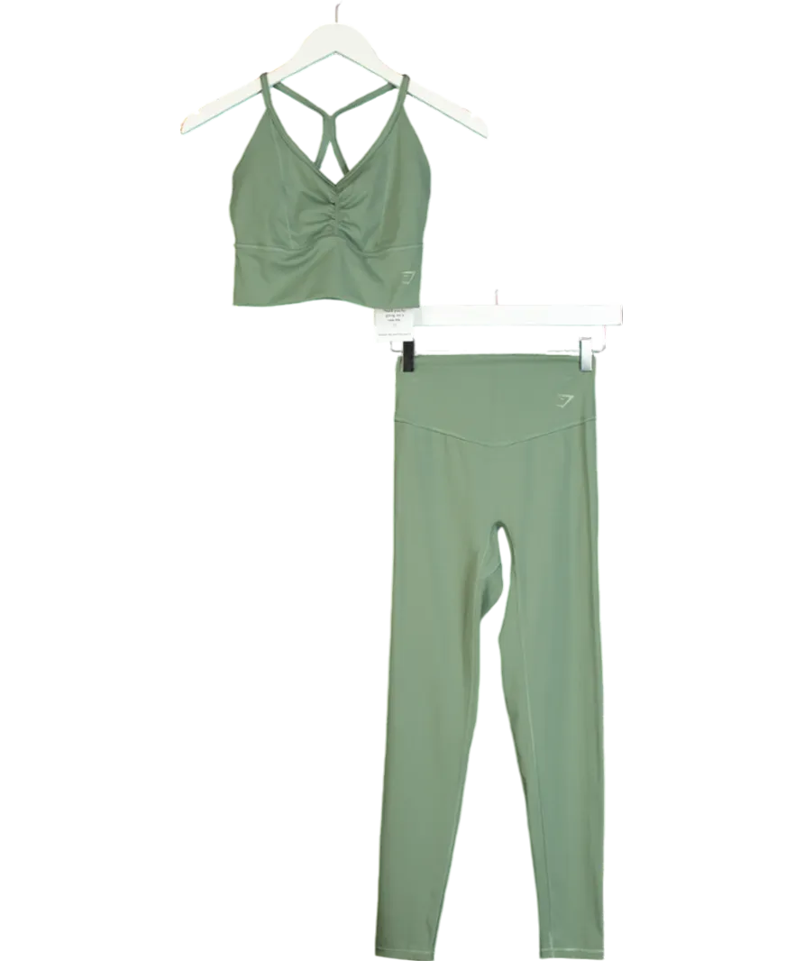 gymshark Green Elevate Gym Sports Bra & Legging Set UK S