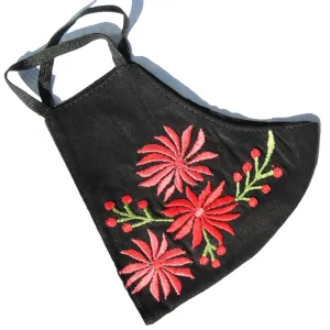 Hand Embroidered Floral Garden Cotton Mask