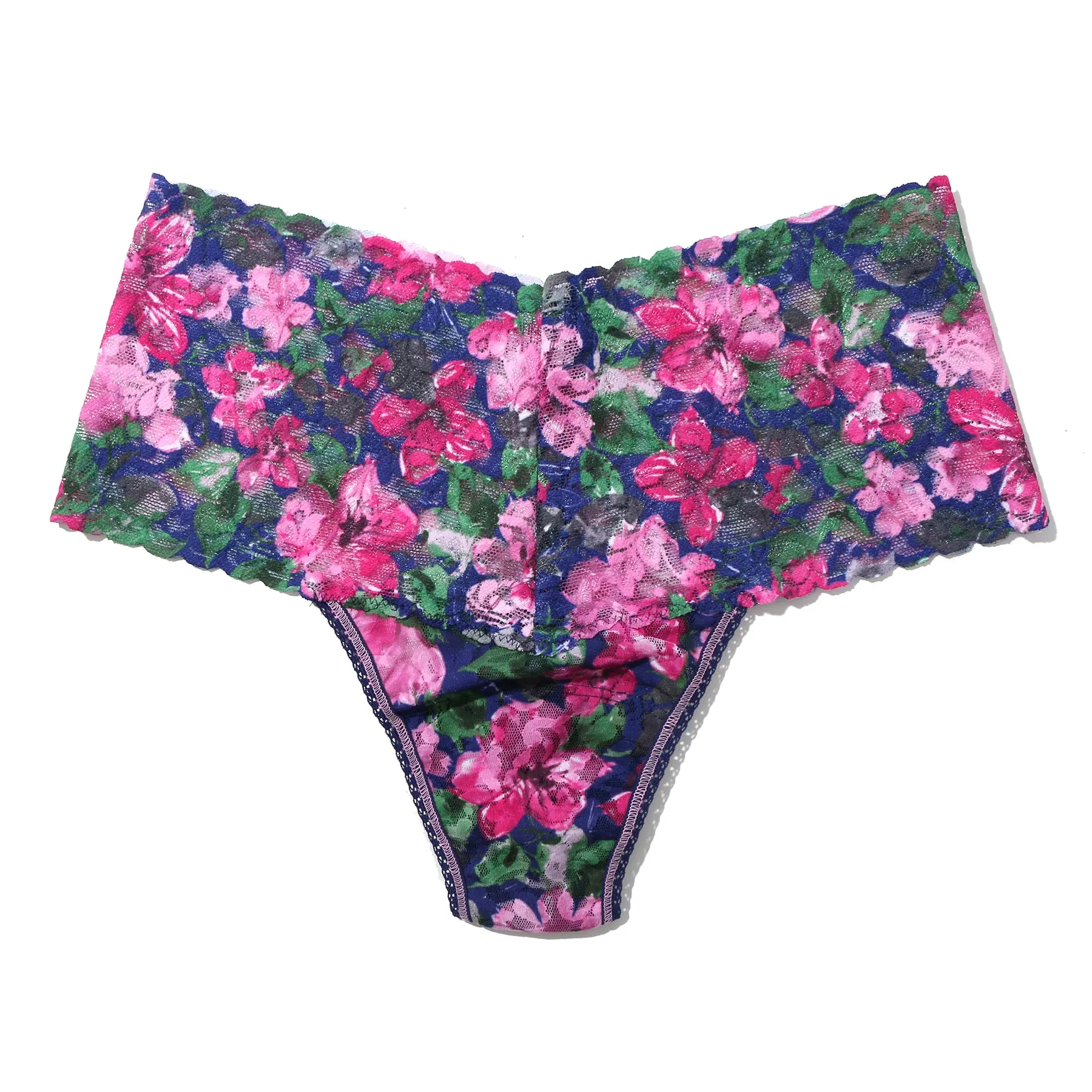 Hanky Panky Printed Lace Retro Rise Thong