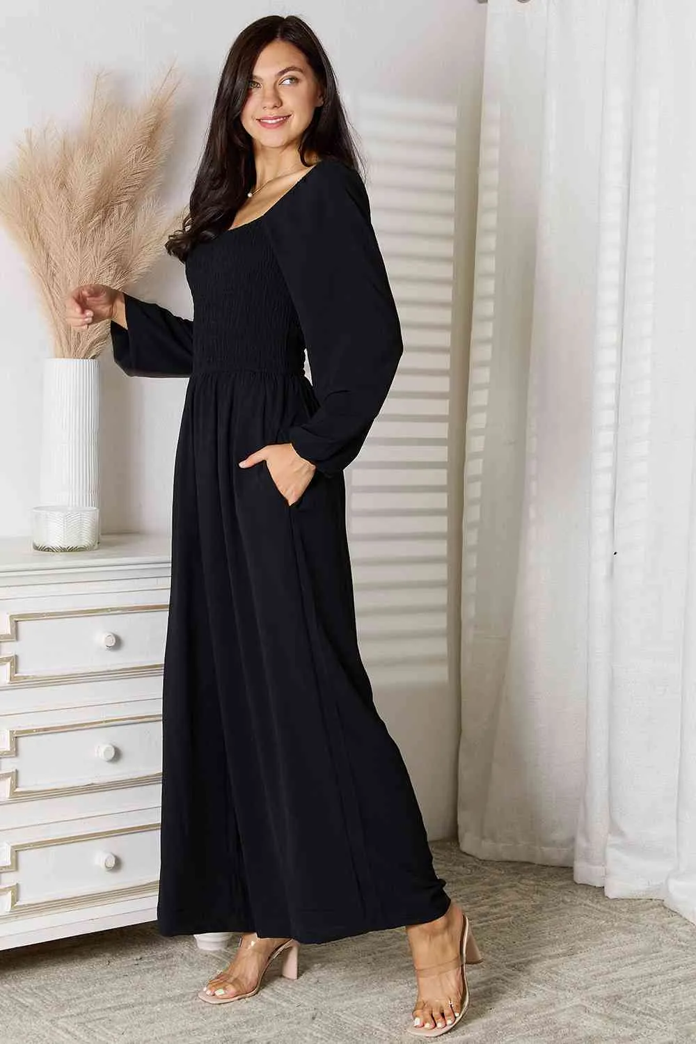 Hazel Blues® |  Double Take Square Neck Jumpsuit with Pockets
