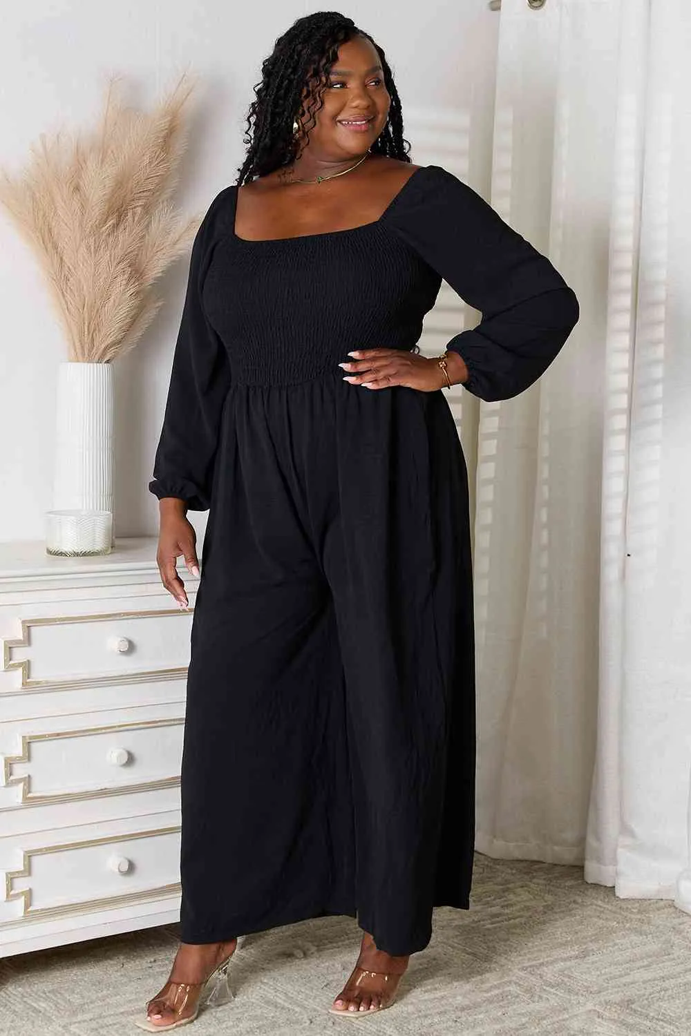 Hazel Blues® |  Double Take Square Neck Jumpsuit with Pockets