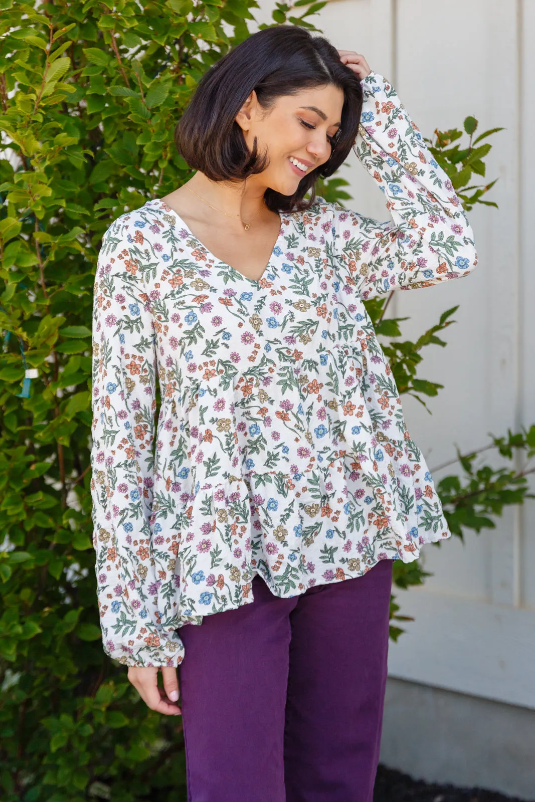 Hazel Blues® |  I Think I Can V-Neck Floral Top