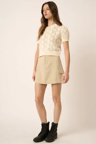 Hazel Blues® |  Mittoshop Cargo Mini Skirt with Side Pockets