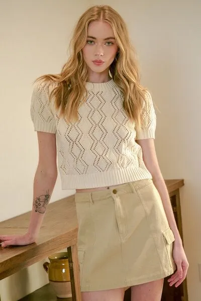 Hazel Blues® |  Mittoshop Cargo Mini Skirt with Side Pockets
