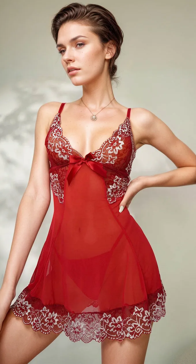Head Turner Two Tone Lace Babydoll Lingerie