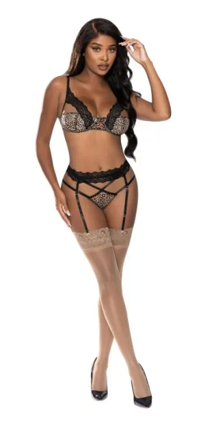Hella Raw Purrfect Bra & Garter Panty Leopard 2xl