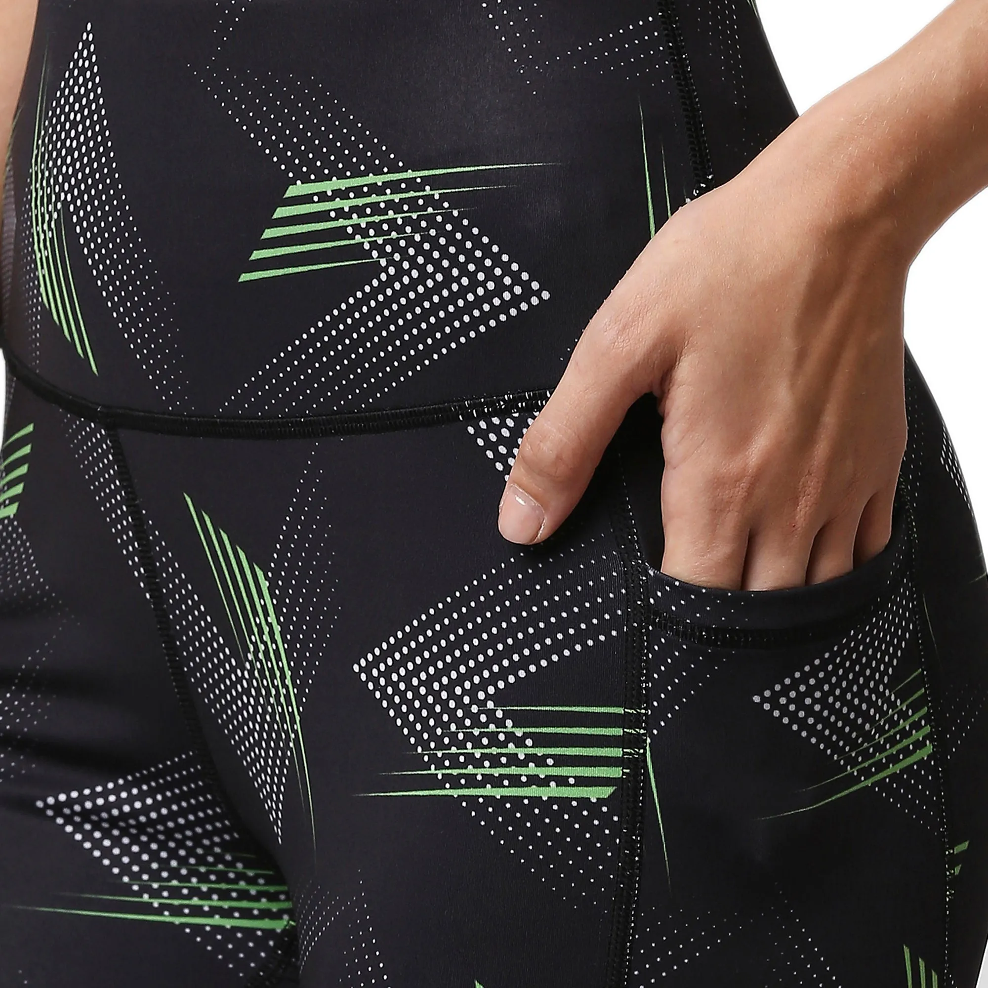 High Waist Ankle Length Sports Leggings With Pockets