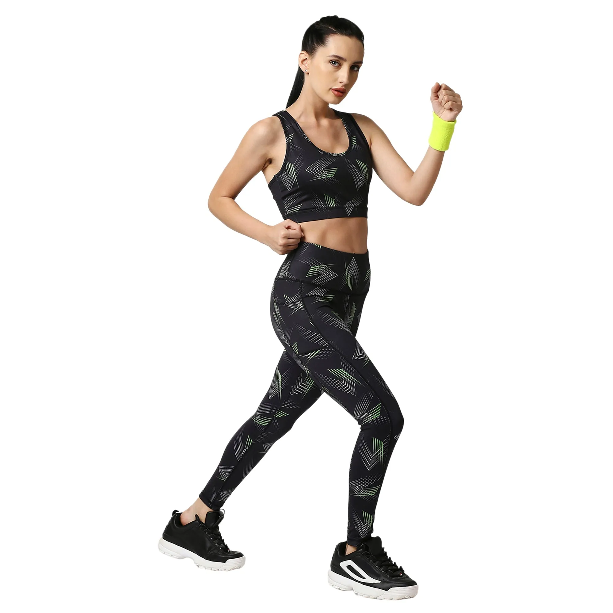 High Waist Ankle Length Sports Leggings With Pockets