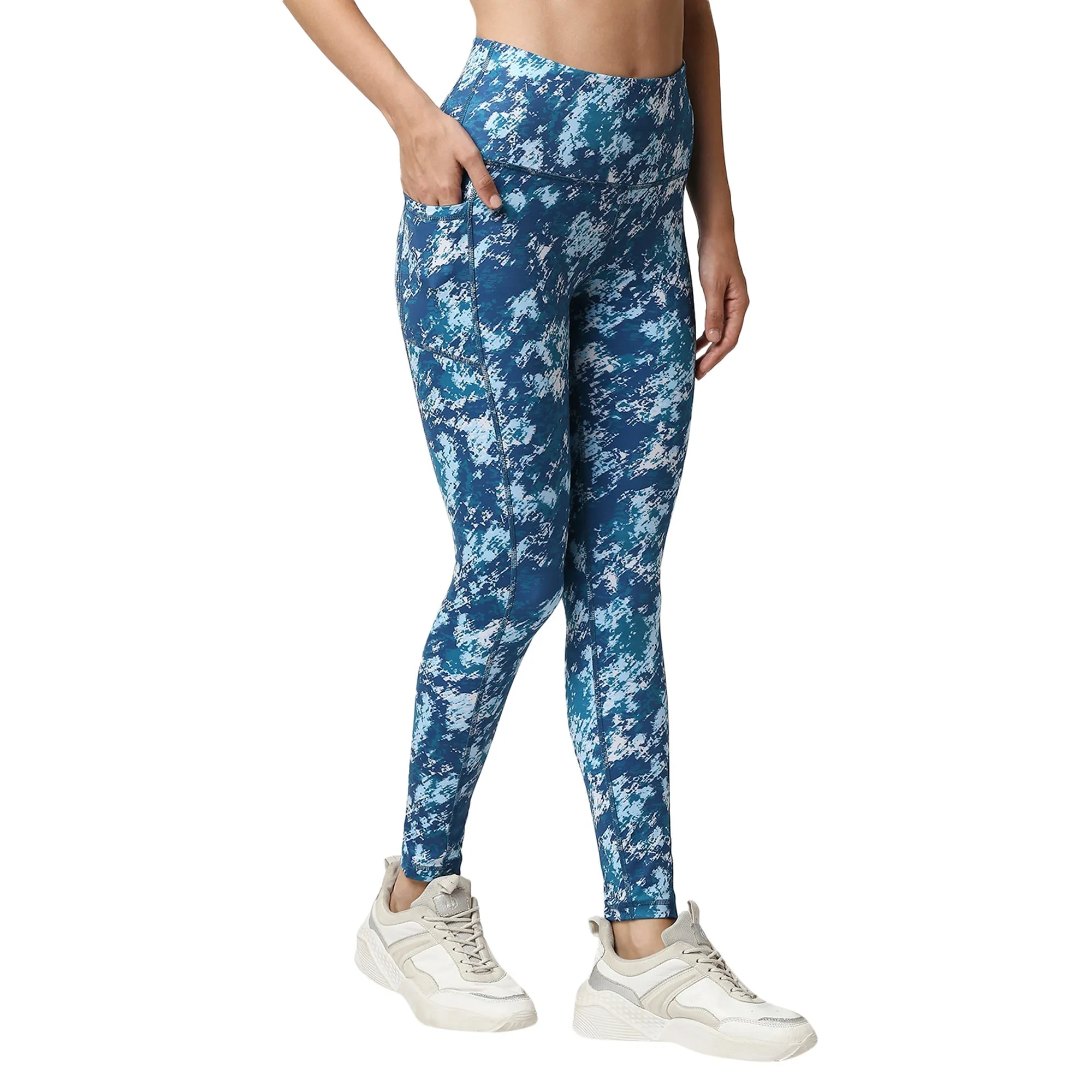 High Waist Ankle Length Sports Leggings With Pockets