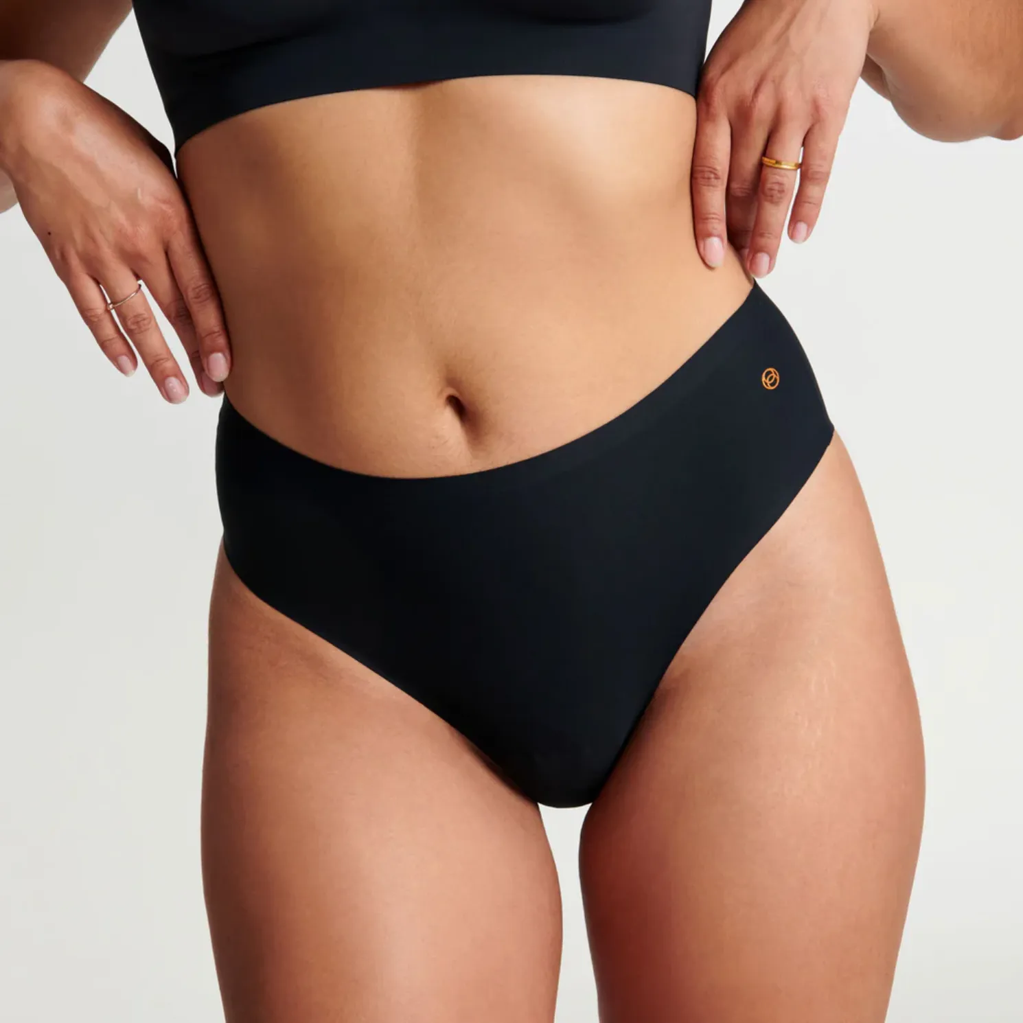 High-Waisted Thong in Black