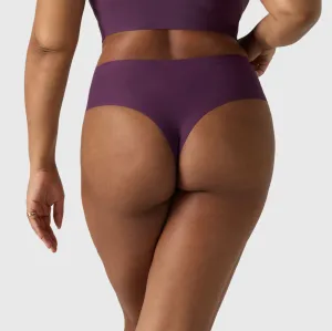 High-Waisted Thong in Plum