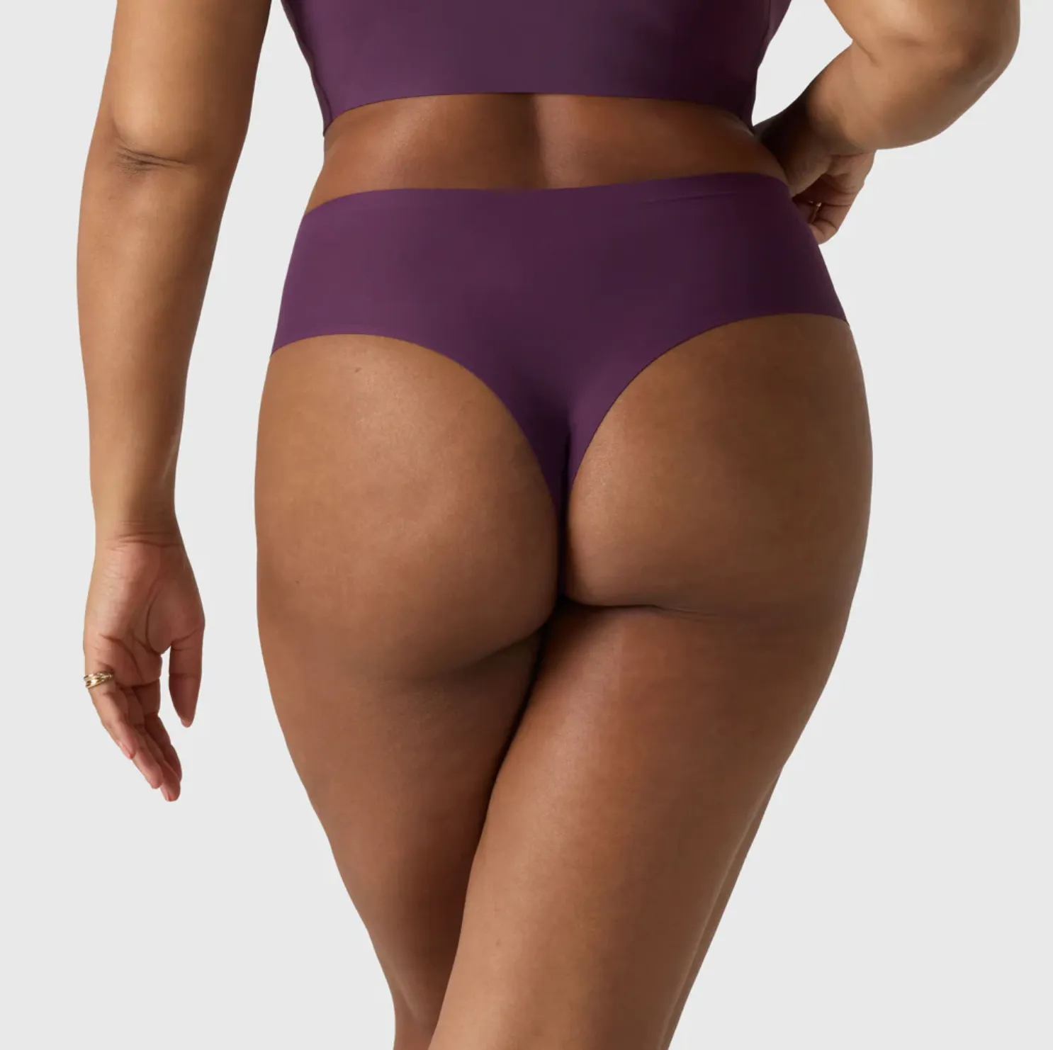 High-Waisted Thong in Plum