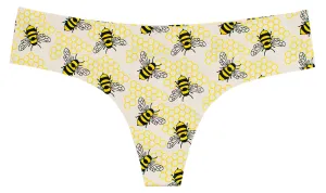 Honeybee Laser cut No Show Thong