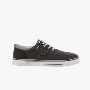 Hush Puppies Mens Jeromiah Washed Canvas Sneaker Black Washed