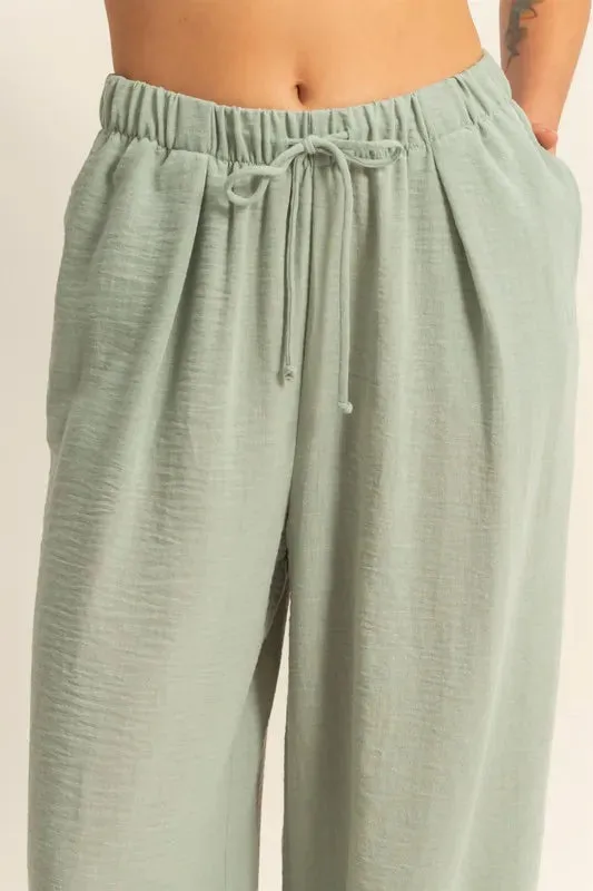 HYFVE Elasticized Waist Wide Leg Pants